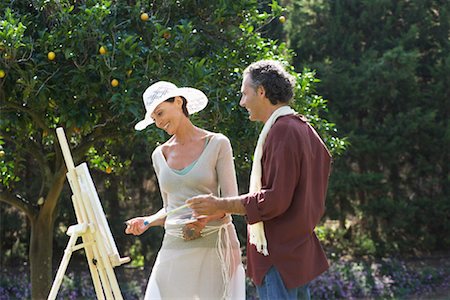 Couple Painting Together Foto de stock - Sin royalties Premium, Código: 600-01112803