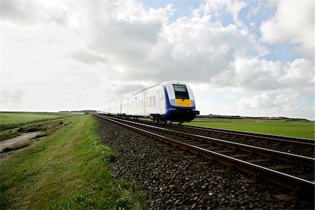 puffy clouds - Train, Sylt, Germany Stock Photo - Premium Royalty-Free, Code: 600-01123846