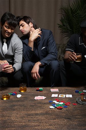 Men Playing Cards Foto de stock - Sin royalties Premium, Código: 600-01163480