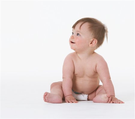 simsearch:600-01172745,k - Portrait of Baby in Diaper Foto de stock - Royalty Free Premium, Número: 600-01172745