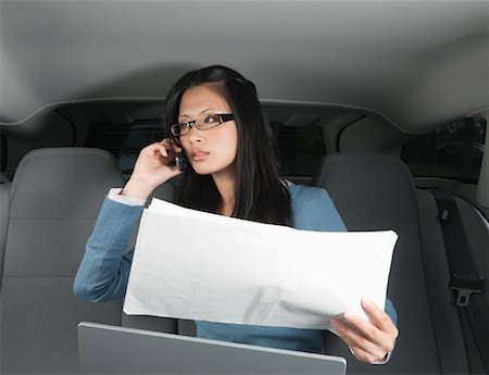 simsearch:600-01173918,k - Businesswoman Working in Car Stock Photo - Premium Royalty-Free, Code: 600-01173857