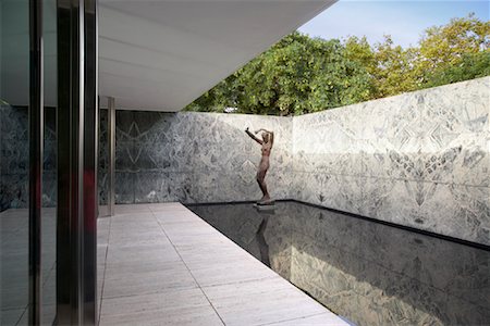 pools interior exterior - Barcelona Pavilion, Barcelona, Spain Stock Photo - Premium Royalty-Free, Code: 600-01183773