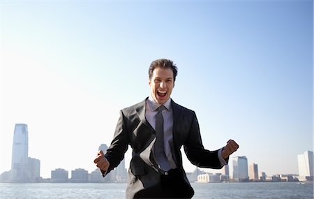 success excellence - Businessman Cheering Stock Photo - Premium Royalty-Free, Code: 600-01194799