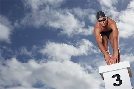 professional swimmer - Swimmer on Starting Block Stock Photo - Premium Royalty-Free, Code: 600-01196716