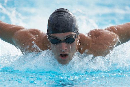 professional swimmer - Man Swimming Stock Photo - Premium Royalty-Free, Code: 600-01196722