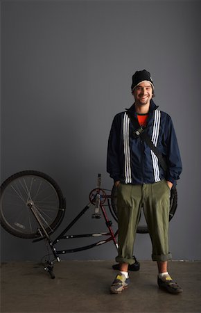 Portrait of Bicycle Courier Stock Photo - Premium Royalty-Free, Code: 600-01199032