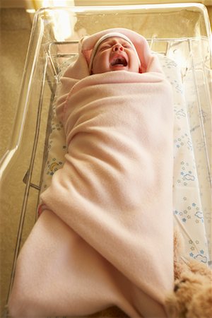 patient in hospital frustrated - Baby Crying in Bassinet Stock Photo - Premium Royalty-Free, Code: 600-01199651