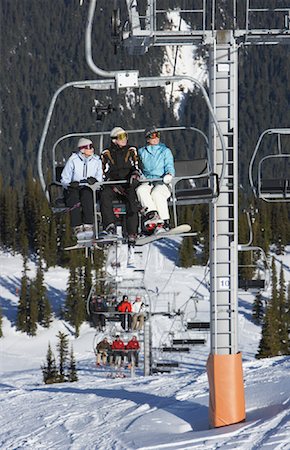 People on Ski Lift, Whistler, BC, Canada Foto de stock - Sin royalties Premium, Código: 600-01224225