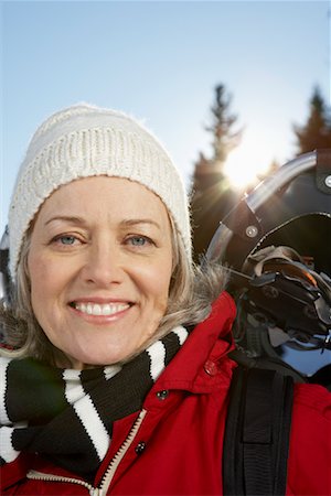 senior exercising winter - Woman Outdoors in Winter Stock Photo - Premium Royalty-Free, Code: 600-01235210