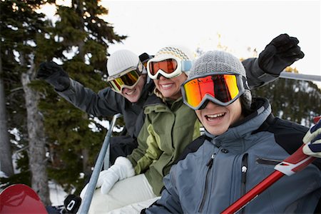 simsearch:700-01407286,k - Portrait of Group on Ski Lift Stock Photo - Premium Royalty-Free, Code: 600-01235270