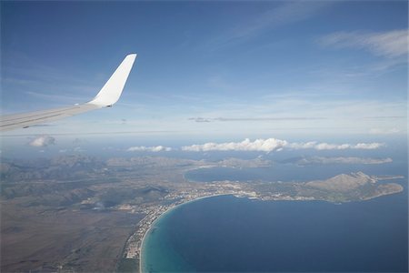 View from Airplane, Majorca, Balearic Islands Photographie de stock - Premium Libres de Droits, Code: 600-01235938