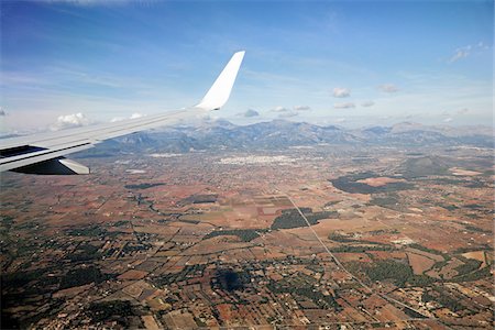flügel - View from Airplane, Majorca, Balearic Islands Stockbilder - Premium RF Lizenzfrei, Bildnummer: 600-01235940