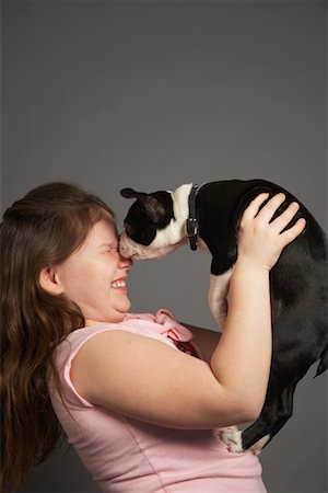 dog noses - Girl with Dog Stock Photo - Premium Royalty-Free, Code: 600-01236600