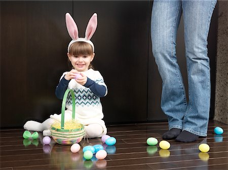 easter mother - Mother and Daughter at Easter Stock Photo - Premium Royalty-Free, Code: 600-01260349