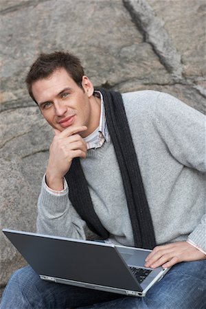 simsearch:600-01295872,k - Portrait of Man with Laptop Stock Photo - Premium Royalty-Free, Code: 600-01295872