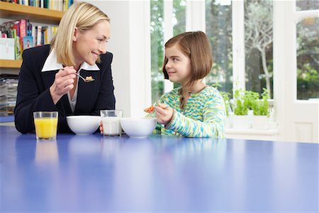 drinking milk with mom - Mother and Daughter Stock Photo - Premium Royalty-Free, Code: 600-01374076