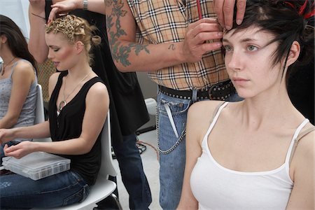 picture of woman in changing room - People Backstage Stock Photo - Premium Royalty-Free, Code: 600-01374591