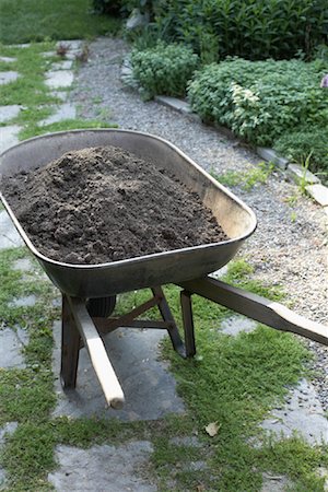 simsearch:600-05786558,k - Wheelbarrow Filled with Dirt Stock Photo - Premium Royalty-Free, Code: 600-01374766