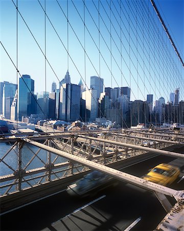 simsearch:700-07745122,k - View of Manhattan from Brooklyn Bridge, New York City, New York, USA Foto de stock - Sin royalties Premium, Código: 600-01378758