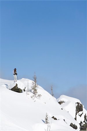 Skier Standing on Whistler Blackcomb Mountain, British Columbia, Canada Foto de stock - Sin royalties Premium, Código: 600-01378815
