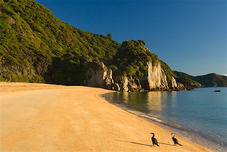 stones sand horizon - Anapai Bay, Abel Tasman National Park, South Island, New Zealand Stock Photo - Premium Royalty-Free, Code: 600-01458295