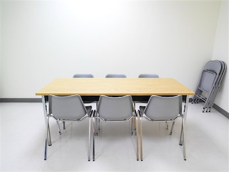 empty chairs in rows - Empty Lunch Room Stock Photo - Premium Royalty-Free, Code: 600-01519628