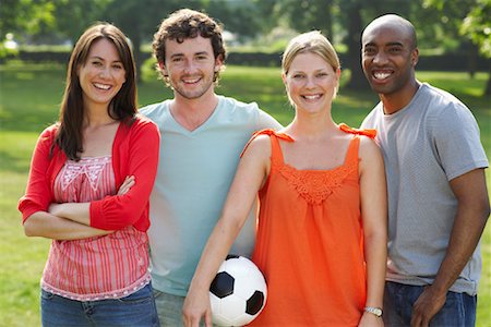 Portrait of Friends Outdoors Stock Photo - Premium Royalty-Free, Code: 600-01540709