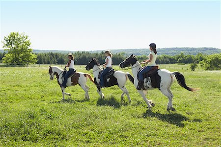 ranchers - Women Horseback Riding Foto de stock - Sin royalties Premium, Código: 600-01582253