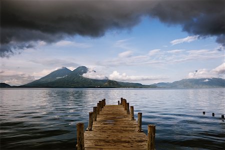 Dock on Lake Atitlan, Santa Catarina Palopo, Guatemala Fotografie stock - Premium Royalty-Free, Codice: 600-01594037