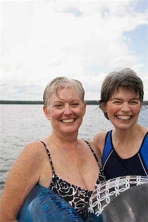 senior citizen outside copy space - Women by Lake Stock Photo - Premium Royalty-Free, Code: 600-01606114