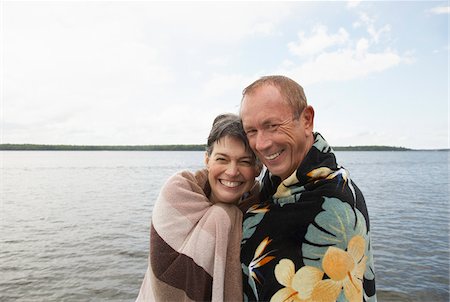 Portrait of Couple by Lake Stock Photo - Premium Royalty-Free, Code: 600-01606111