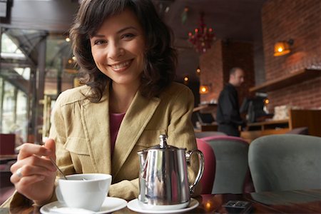 simsearch:700-03075378,k - Portrait of Woman in Cafe Stock Photo - Premium Royalty-Free, Code: 600-01606517