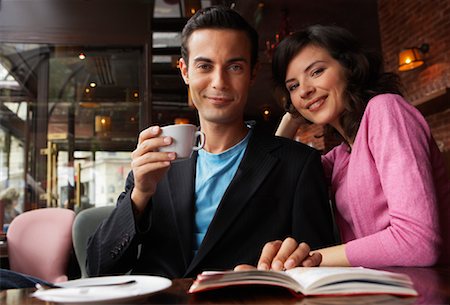 simsearch:700-03075378,k - Portrait of Couple in Cafe Stock Photo - Premium Royalty-Free, Code: 600-01606513