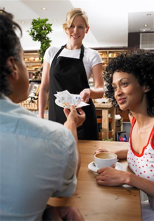 simsearch:600-07803121,k - Couple and Waitress in Cafe Stock Photo - Premium Royalty-Free, Code: 600-01606731