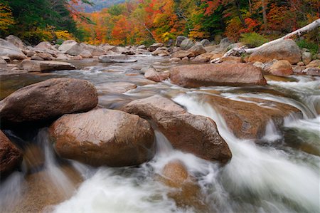river, rapids - Swift River and Forest in Autumn, White Mountains National Forest, New Hampshire, USA Stock Photo - Premium Royalty-Free, Code: 600-01606988