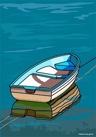simsearch:600-00076578,k - Illustration of Row Boat Foto de stock - Sin royalties Premium, Código: 600-01607202