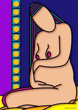 pregnancy illustrations - Illustration of Pregnant Woman Foto de stock - Sin royalties Premium, Código: 600-01607235