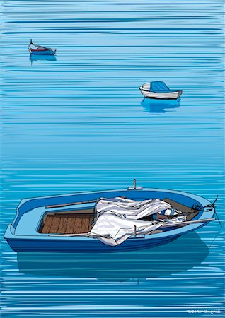 simsearch:600-00076578,k - Illustration of Boats Foto de stock - Sin royalties Premium, Código: 600-01607236