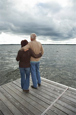 secluded lake woman - Portrait of Couple on Dock Stock Photo - Premium Royalty-Free, Code: 600-01614808