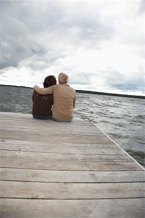 secluded lake woman - Portrait of Couple on Dock Stock Photo - Premium Royalty-Free, Code: 600-01614811