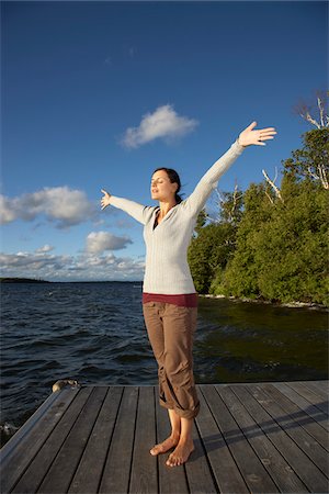 Woman on Dock Stock Photo - Premium Royalty-Free, Code: 600-01614829