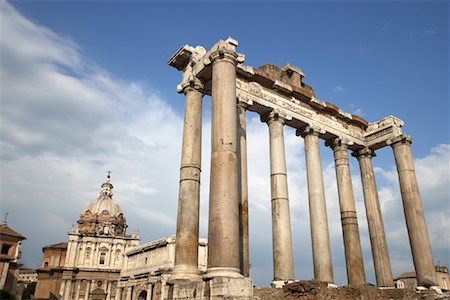 Temple de Saturne et la Curie Julia, Rome, Italie Photographie de stock - Premium Libres de Droits, Code: 600-01616859