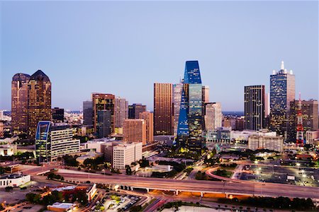 dallas city architectural buildings - Dallas Skyline at Dusk, Texas, USA Stock Photo - Premium Royalty-Free, Code: 600-01630127