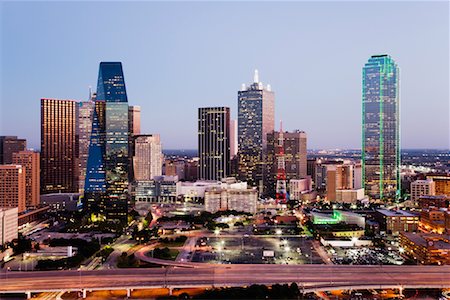 dallas texas - Dallas Skyline at Dusk, Texas, USA Stock Photo - Premium Royalty-Free, Code: 600-01630128