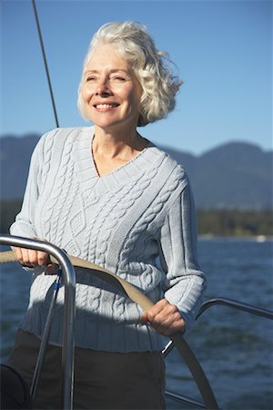 sports old woman - Woman Sailing Stock Photo - Premium Royalty-Free, Code: 600-01633250