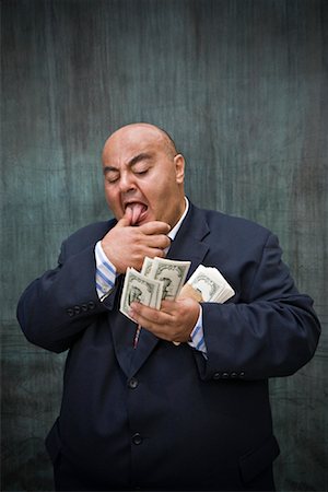 fat man in suit - Portrait of Businessman with Cash Stock Photo - Premium Royalty-Free, Code: 600-01646057