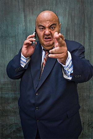 Angry Guy with Thumbs Down. Stock Photo - Image of hair, bald