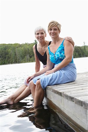 simsearch:600-01716087,k - Mother and Daughter on Dock Stock Photo - Premium Royalty-Free, Code: 600-01694227