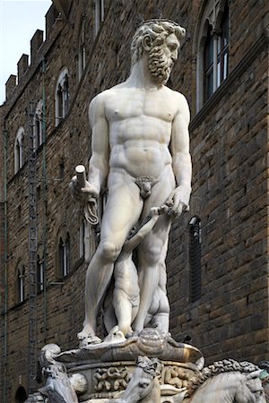 fountain of neptune - Statue de Neptune, Piazza della Signoria, Florence, Italie Photographie de stock - Premium Libres de Droits, Code: 600-01694753