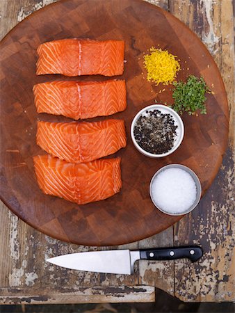 raw fish pieces - Raw Fish and Spices Stock Photo - Premium Royalty-Free, Code: 600-01695066